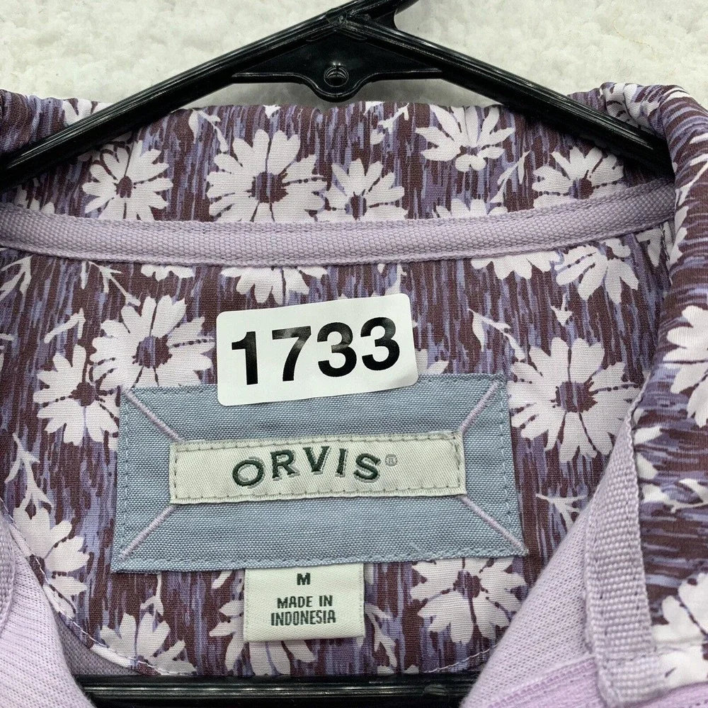Orvis Jacket Womens‎ Medium M Lavender Flip Cuff Floral Lightweight Outdoors Mom
